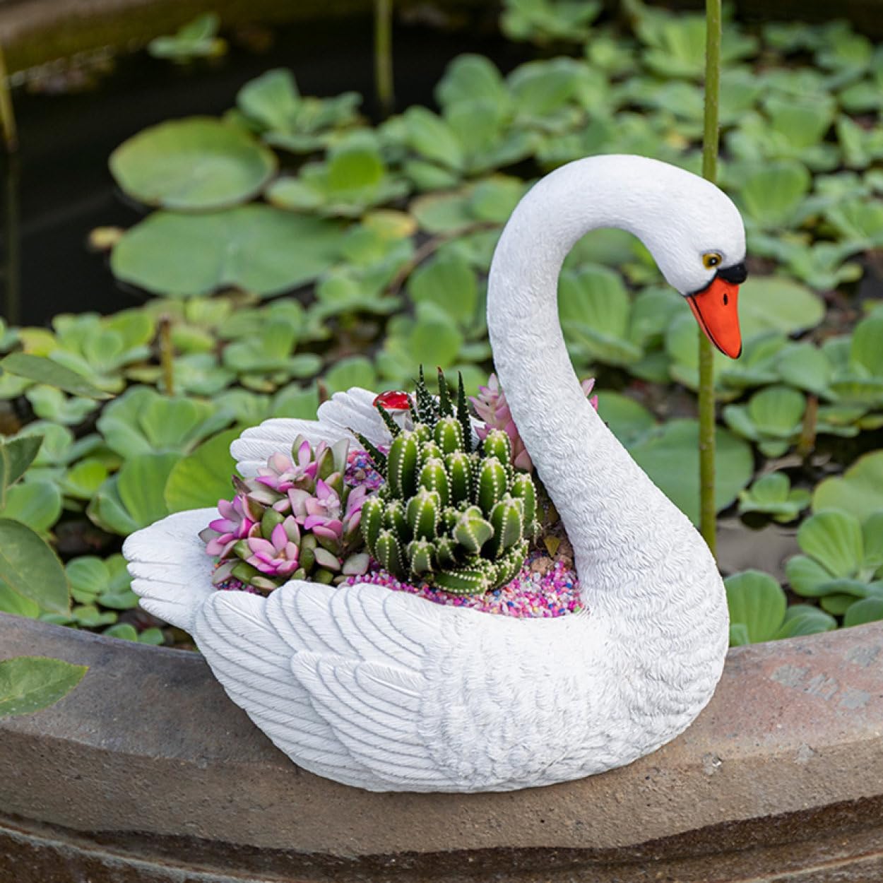 スワンプランター スワンのプランター （穴あり）